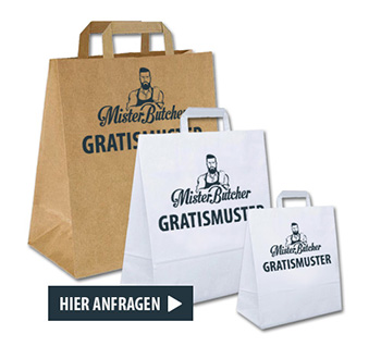 Muster und Ansichtsexemplare verschiedener Metzgertten und Fleischerbeutel